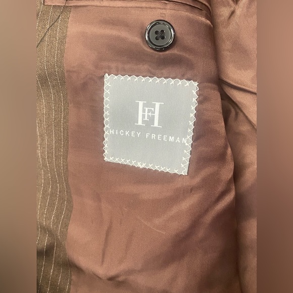 Hickey Freeman Chocolate Brown Three Button Blazer (42L) - Picture 4 of 8